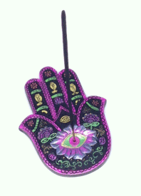 Black/Fushcia Hamsa Hand Incense Burner